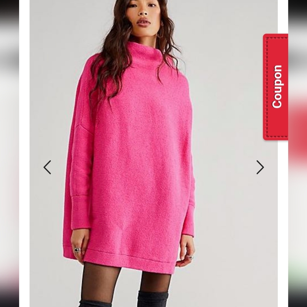 Free People Womens Ottoman Slouchy Tunic Raspberry Rose Medium